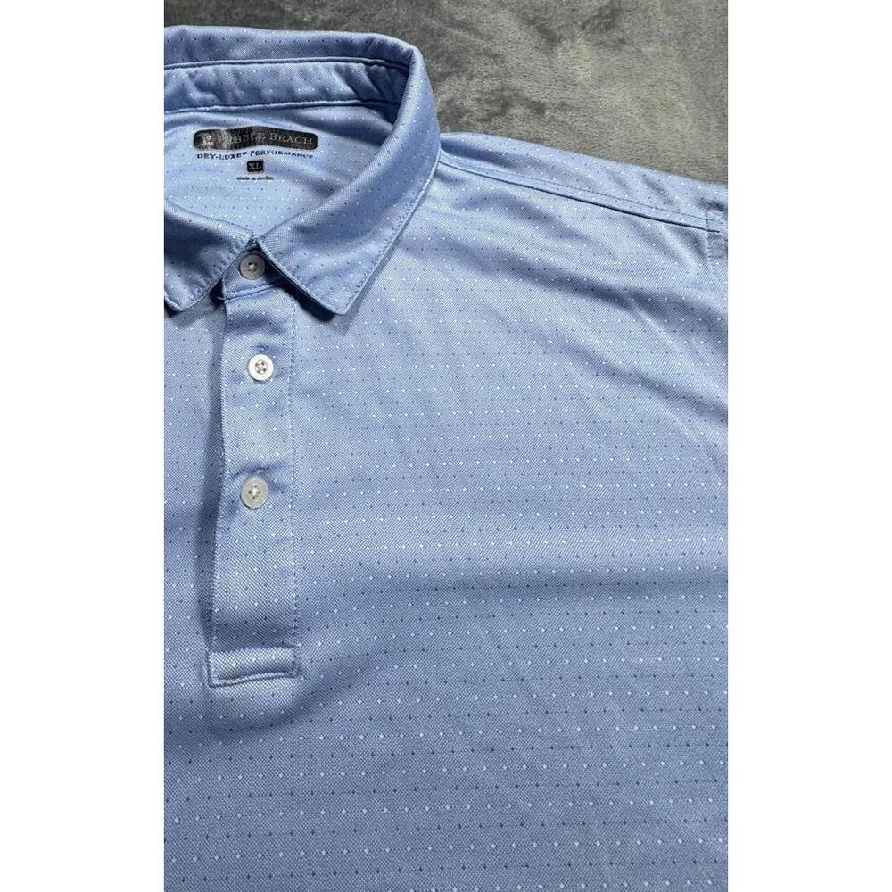 Pebble Beach Performance Golf Polo Shirt Men's Short Sleeve Blue  XL